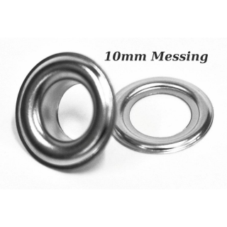 Ösen Messing vernickelt f. Ösenpresse 10mm silber 100 Stück