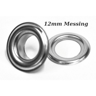 Ösen Messing vernickelt f. Ösenpresse BB-12mm X 23mm silber 100 Stück