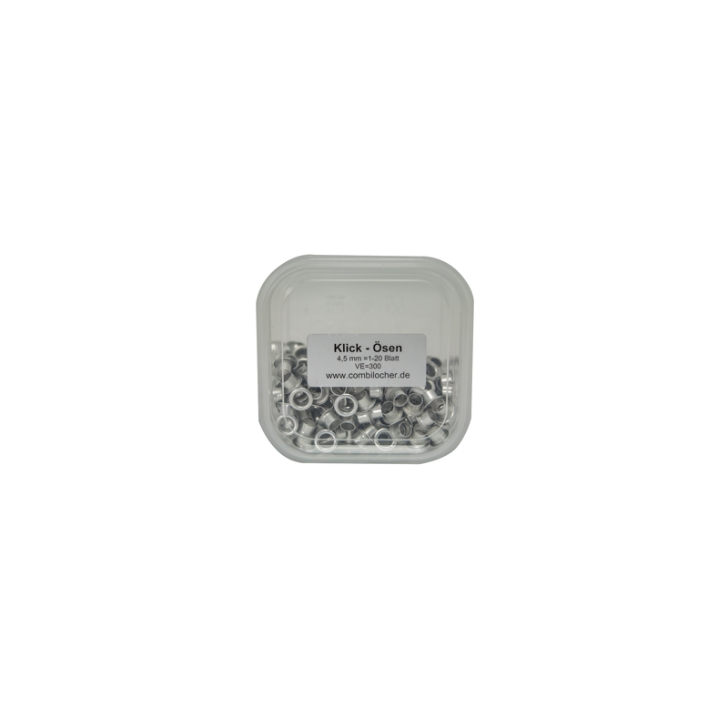 Klick-Öse Nr. 1, silberfarben, 4,5 mm für Stanz- und Bindemaschine Duo 35 | 3741600 Klick-Öse Nr. 1, silberfarben, 4,5 mm für Stanz- und Bindemaschine Duo 35 | 3741600