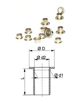 Ösen für  PICCOLO 8E4-lang Eisen vernickelt...