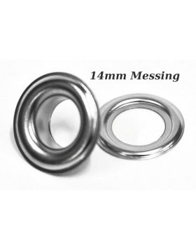 Ösen Messing vernickelt 14mm silber VE100